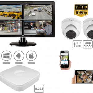 Spy-camera-security-Pack vidéosurveillance 2 caméras dôme intérieur extérieur 2MP-212,81 € Livraison gratuite